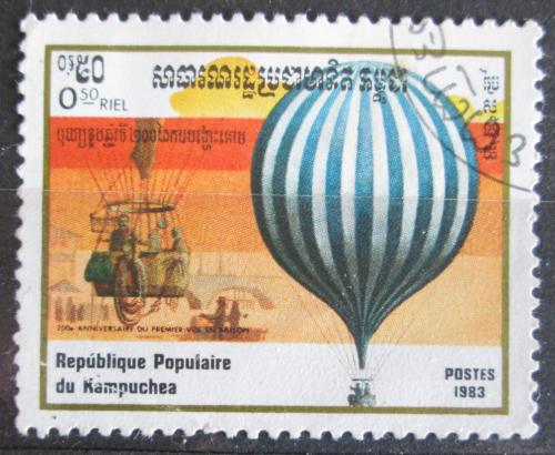 Poštová známka Kambodža 1983 Lietajúci balón Mi# 490