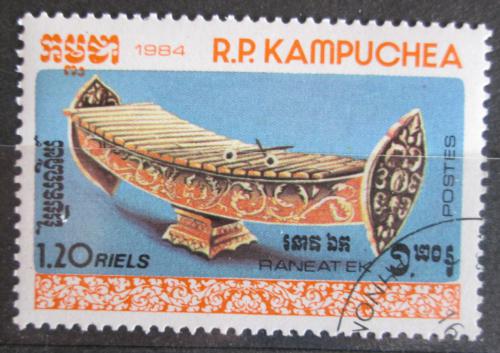 Poštová známka Kambodža 1984 Hudební nástroj Raneat Ek Mi# 610