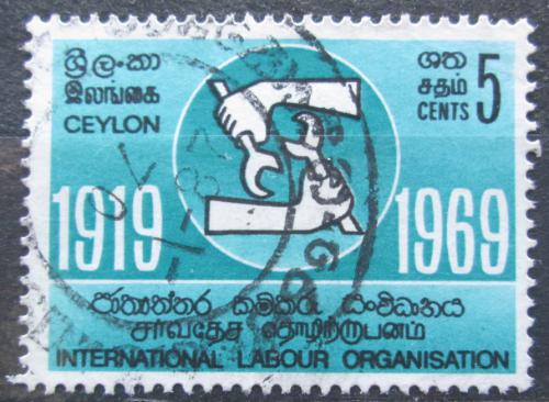 Potov znmka Cejlon 1969 ILO, 50. vroie Mi# 385 - zvi obrzok