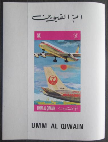 Poštová známka Umm al-Kuvajn 1972 Lietadla spol. Japan Airlines Mi# 608 B Block