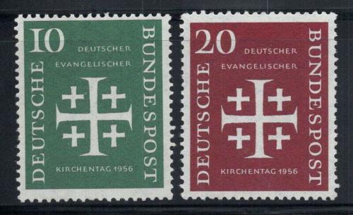 Poštové známky Nemecko 1956 Den nìmeckých evangelíkù Mi# 235-36 Kat 9€
