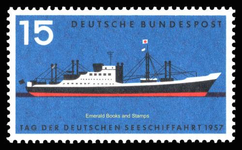 Poštová známka Nemecko 1957 Moderní nákladní loï Mi# 257