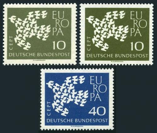 Poštové známky Nemecko 1961 Európa CEPT Mi# 367-68 x, 367 y