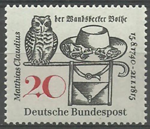 Poštová známka Nemecko 1965 Matthias Claudius Mi# 462