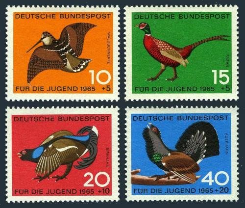 Poštové známky Nemecko 1965 Vtáci Mi# 464-67