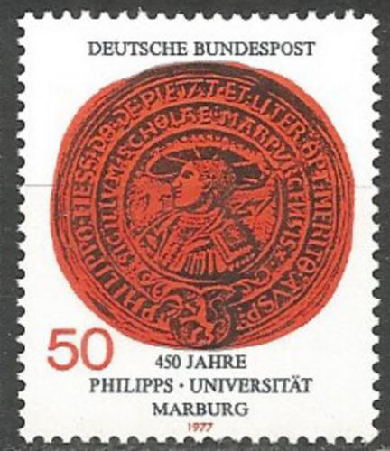 Poštová známka Nemecko 1977 Peèe� Univerzity Marburg Mi# 939