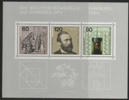 Poštové známky Nemecko 1984 Kongres UPU Mi# Block 19 Kat 4.50€