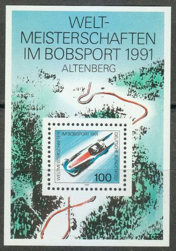 Poštová známka Nemecko 1991 MS v jízdì na bobech Mi# Block 23