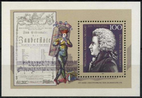 Poštová známka Nemecko 1991 Wolfgang Amadeus Mozart Mi# Block 26