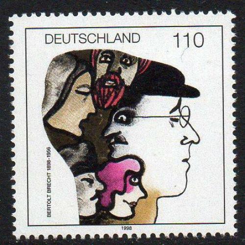 Poštová známka Nemecko 1998 Bertolt Brecht, spisovatel Mi# 1972