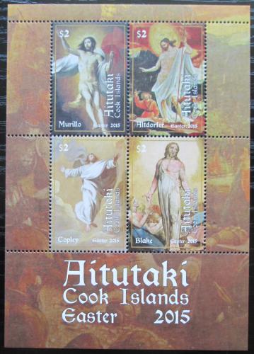Poštové známky Aitutaki 2015 Ve¾ká noc, umenie Mi# Block 102 Kat 14€