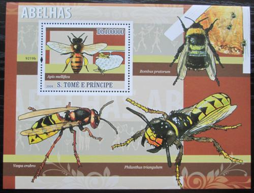 Poštová známka Svätý Tomáš 2009 Blanokøídlý hmyz Mi# Block 680 Kat 10€ 