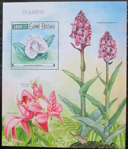 Poštová známka Guinea-Bissau 2015 Orchideje Mi# Block 1400 Kat 11€