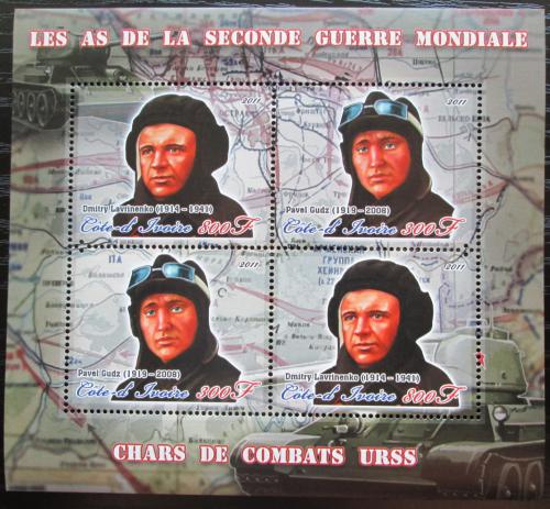 Poštové známky Pobrežie Slonoviny 2011 Sovìtští velitelé tankù Mi# N/N