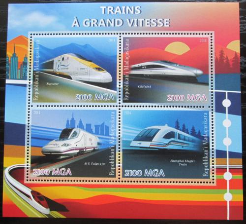 Poštové známky Madagaskar 2014 Moderní lokomotívy Mi# Mi# N/N