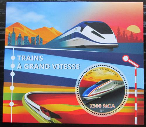 Poštová známka Madagaskar 2014 Moderní lokomotívy Mi# Mi# N/N