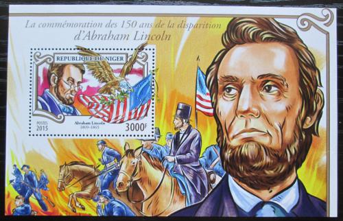 Poštová známka Niger 2015 Abraham Lincoln Mi# Mi# Block 457 Kat 12€