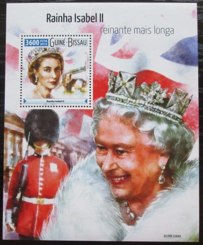 Poštová známka Guinea-Bissau 2015 Krá¾ovna Alžbeta II. Mi# Mi# Block 1424 Kat 13.50€