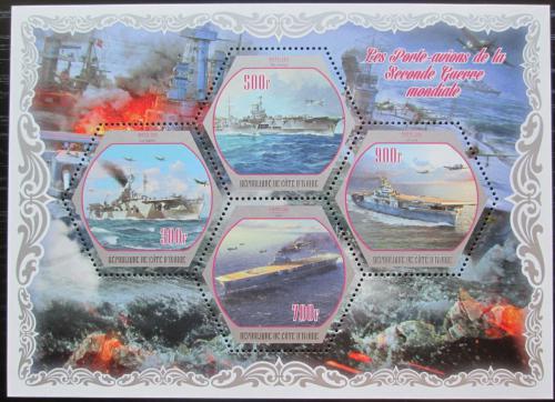 Poštové známky Pobrežie Slonoviny 2018 Váleèné lode Mi# Mi# N/N