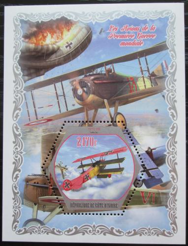 Poštová známka Pobrežie Slonoviny 2018 Vojnová lietadla Mi# Mi# N/N