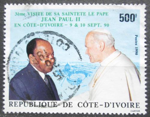 Potovn znmka Pobe Slonoviny 1990 Pape a prezident Boigny Mi# 1022