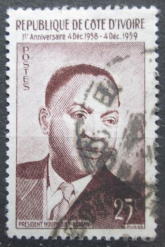 Potovn znmka Pobe Slonoviny 1959 Prezident Flix Houphout-Boigny Mi# 210 