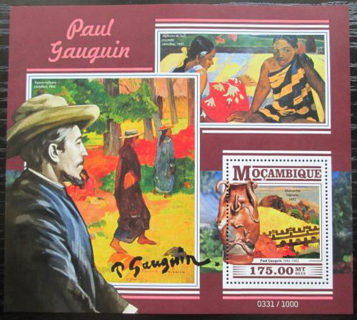 Poštová známka Mozambik 2015 Umenie, Paul Gauguin Mi# Block 1082 Kat 10€