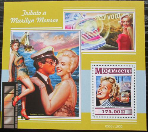 Poštová známka Mozambik 2015 Marilyn Monroe Mi# Block 1062 Kat 10€