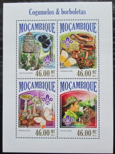 Poštové známky Mozambik 2013 Motýle, huby a skauti Mi# 6942-45 Kat 11€
