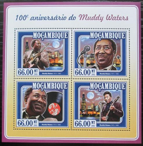Poštové známky Mozambik 2015 Muddy Waters, muzikant Mi# 7760-63 Kat 15€