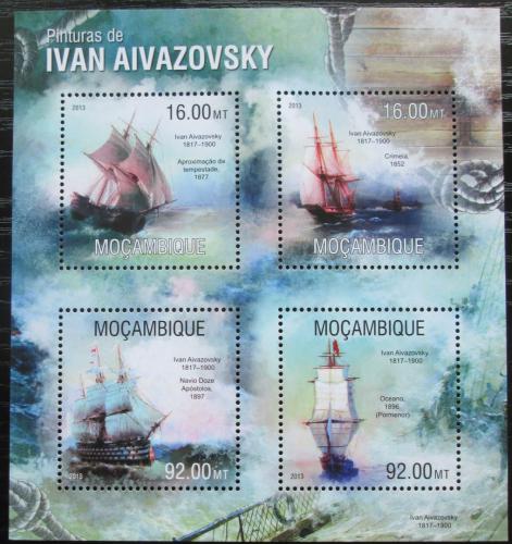 Poštové známky Mozambik 2013 Umenie, plachetnice, Ajvazovskij Mi# 6757-60 Kat 13€