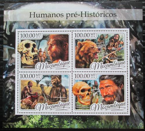 Poštové známky Mozambik 2016 Prehistorický èlovìk Mi# 8779-82 Kat 22€