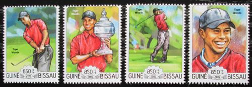 Potov znmky Guinea-Bissau 2015 Tiger Woods, golf Mi# 7750-53 Kat 14