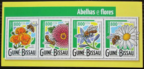 Poštové známky Guinea-Bissau 2015 Vèely a kvety Mi# 7915-18 Kat 13€