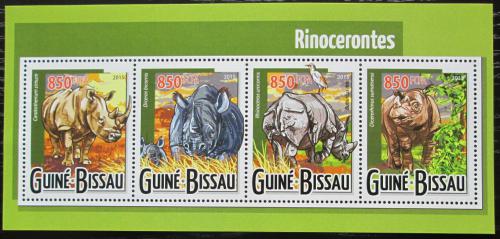 Poštové známky Guinea-Bissau 2015 Nosorožce Mi# 7925-28 Kat 14€