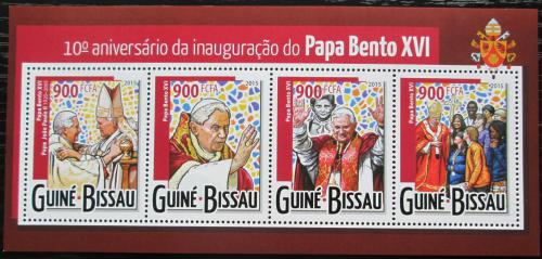 Poštové známky Guinea-Bissau 2015 Papež Benedikt XVI. Mi# 8011-14 Kat 14€