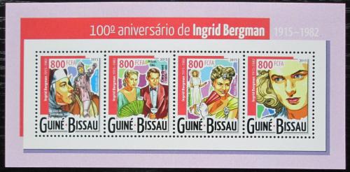 Poštové známky Guinea-Bissau 2015 Ingrid Bergman, hereèka Mi# 7857-60 Kat 13€
