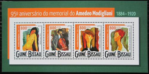 Poštové známky Guinea-Bissau 2015 Umenie, Amedeo Modigliani Mi# 7862-65 Kat 13€