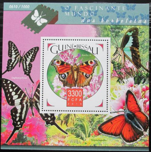 Poštová známka Guinea-Bissau 2015 Motýle Mi# Block 1447 Kat 12.50€