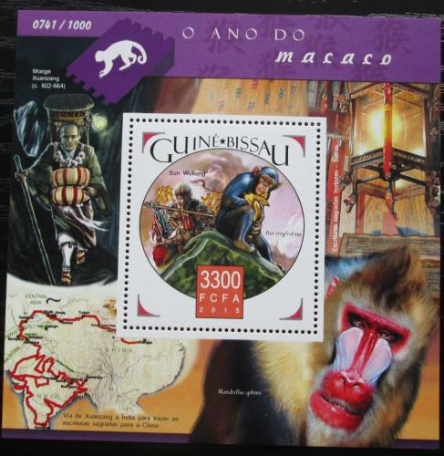 Poštová známka Guinea-Bissau 2015 Opice Mi# Block 1449 Kat 12.50€