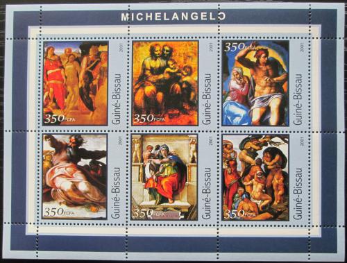 Poštové známky Guinea-Bissau 2001 Umenie, Michelangelo Mi# 1678-83 Kat 9€