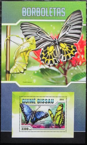 Poštová známka Guinea-Bissau 2016 Motýle Mi# Block 1488 Kat 12.50€