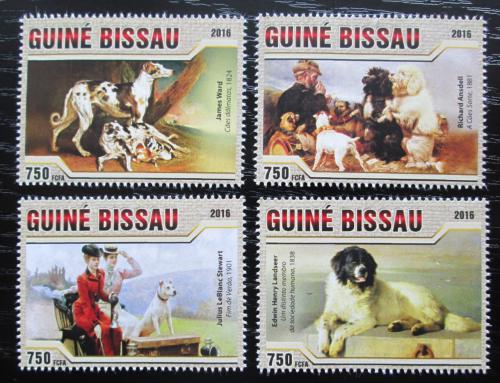 Potov znmky Guinea-Bissau 2016 Umenie, psi Mi# 8609-12 Kat 11 - zvi obrzok