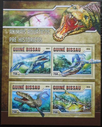 Poštové známky Guinea-Bissau 2016 Moøští dinosaury Mi# 8716-19 Kat 11€