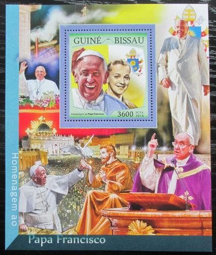 Poštová známka Guinea-Bissau 2016 Papež František Mi# Block 1505 Kat 13.50€