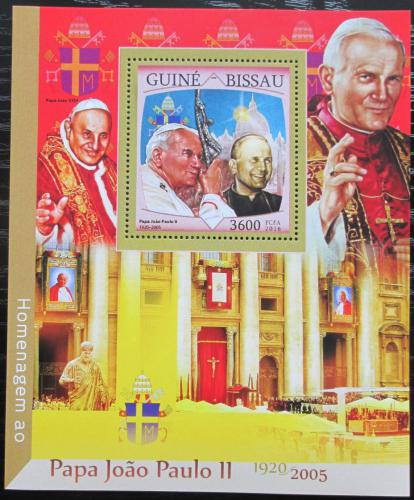 Poštová známka Guinea-Bissau 2016 Papež Jan Pavel II. Mi# Block 1504 Kat 13.50€