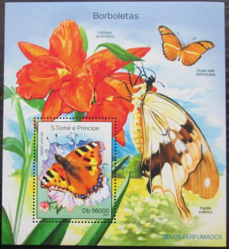 Poštová známka Svätý Tomáš 2014 Motýle Mi# Block 975 Kat 10€