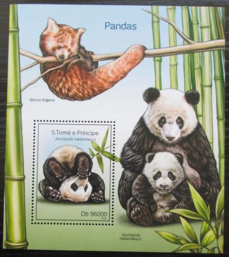 Poštová známka Svätý Tomáš 2014 Pandy Mi# Block 980 Kat 10€