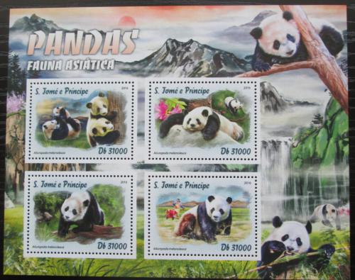 Poštové známky Svätý Tomáš 2016 Asijské pandy Mi# 6761-64 Kat 12€