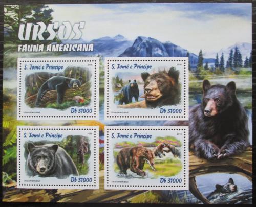 Poštové známky Svätý Tomáš 2016 Ameriètí medvede Mi# 6781-84 Kat 12€